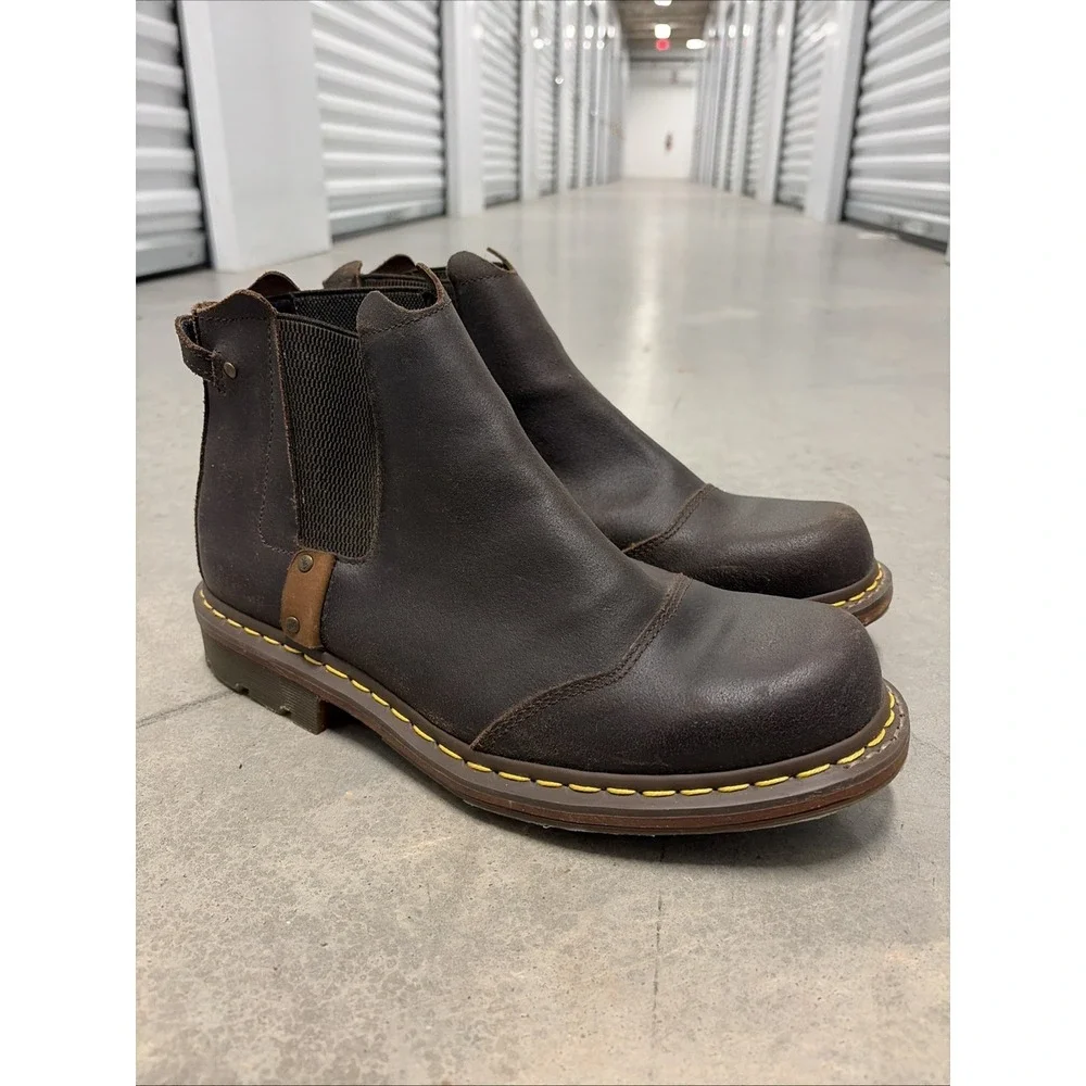 Rare Vintage Discontinued Dr. Martens Chelsea Boot 8B91 Waxed Brown Mens 12 Us